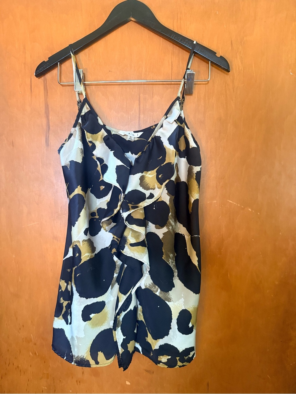 CAbi Black, Cream & Gold Satin Cami Top